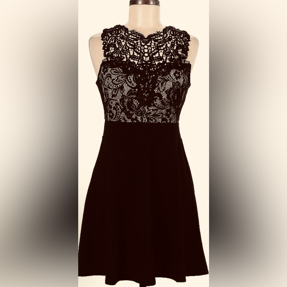 Elegant Black Lace Dress( size-L)